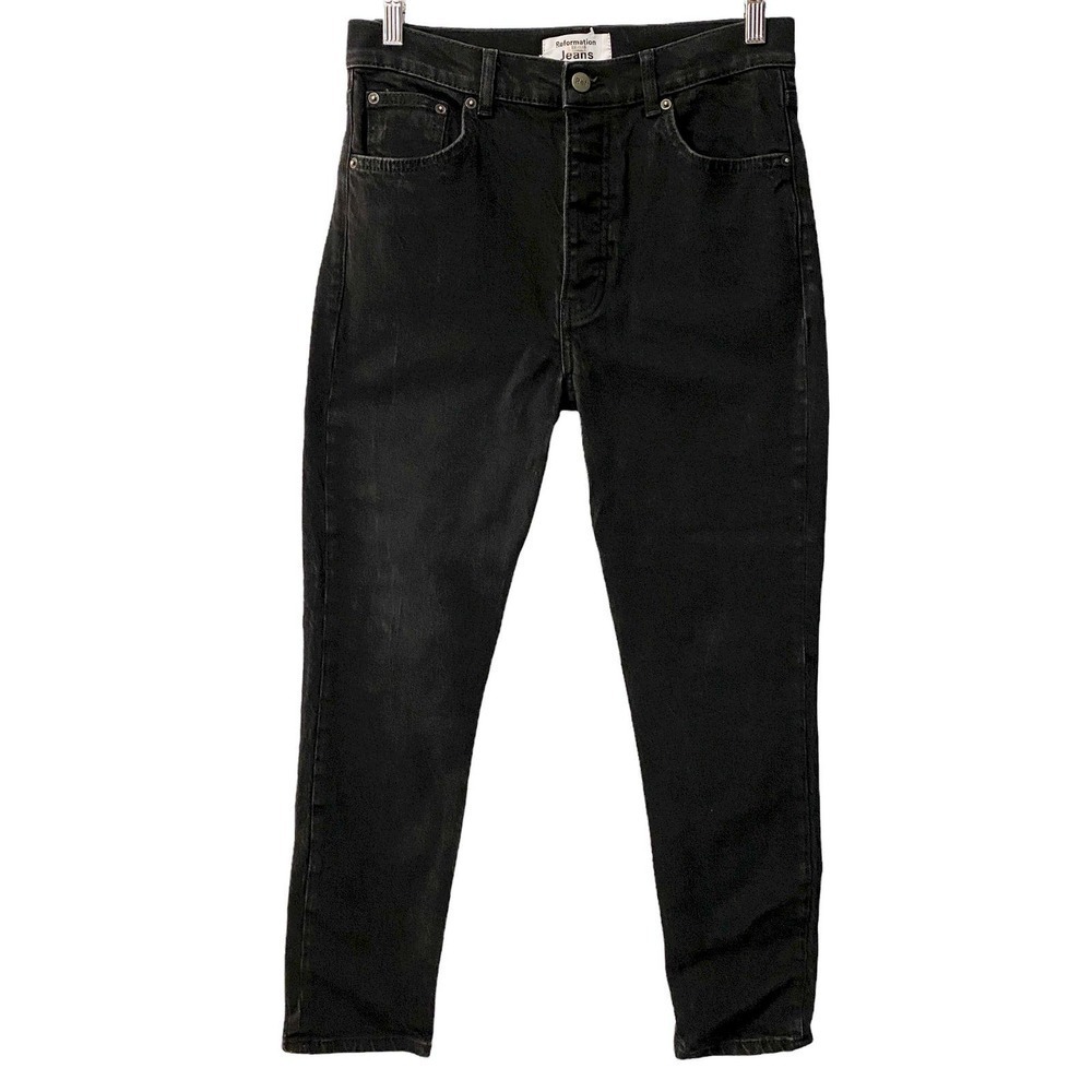 Reformation Black 5 pocket zipper Skinny Straight Leg Cotton Jeans size 29